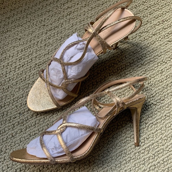 J. Crew Gold Strap Heels - Picture 2 of 4